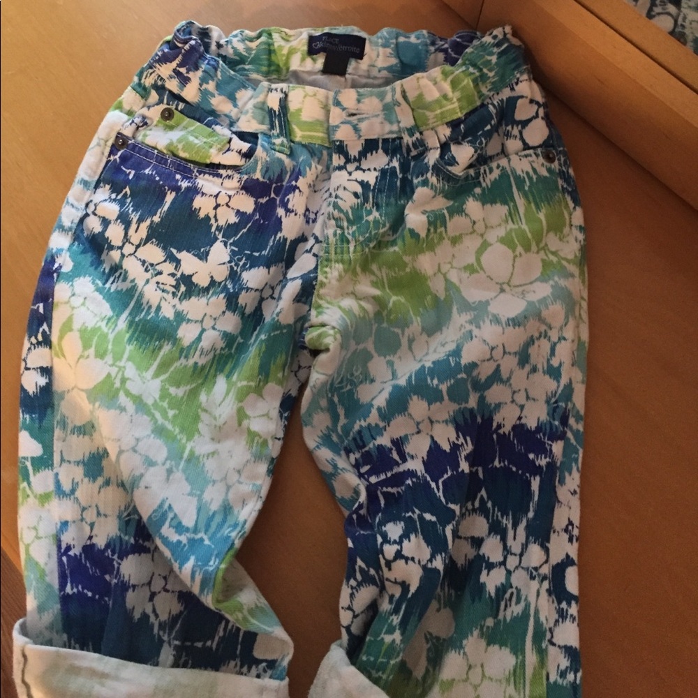 Children's place blue green girls capris.