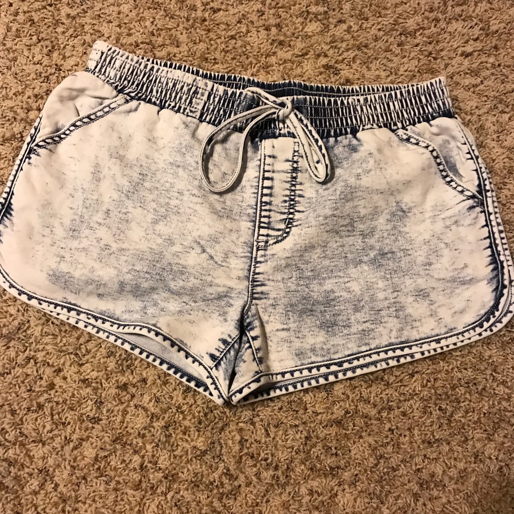 Cotton stretch drawstring shorts