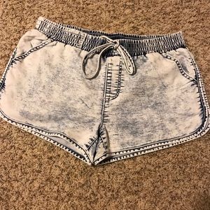 Cotton stretch drawstring shorts