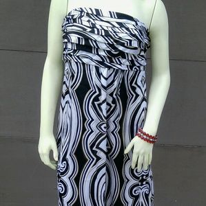 White House Black Market $198 Silk Strapless Maxi