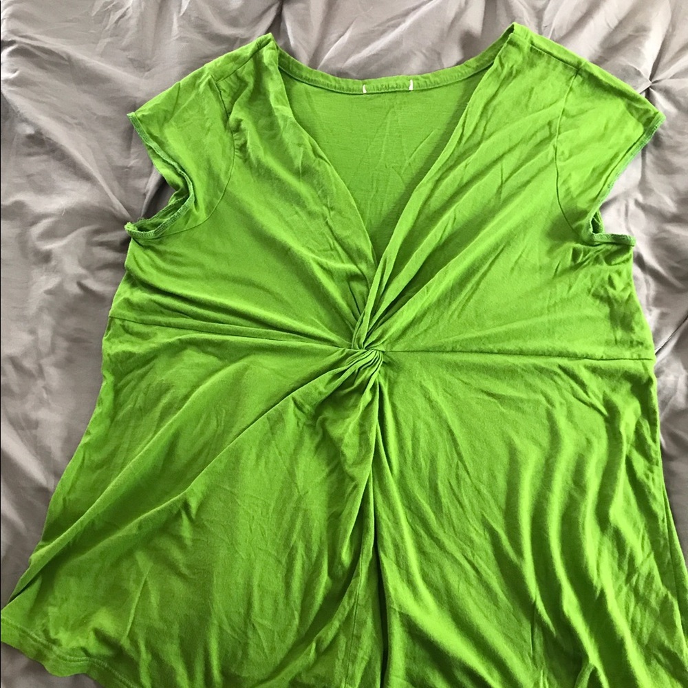 Bright green knot shirt