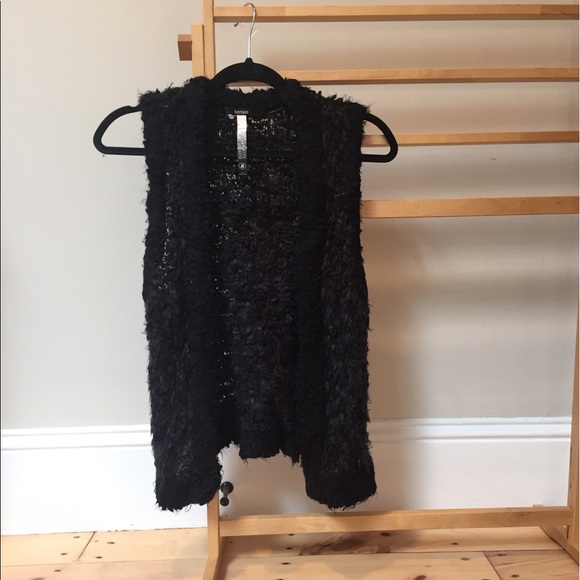 Kenzie Black Fluffy Vest - Picture 1 of 2