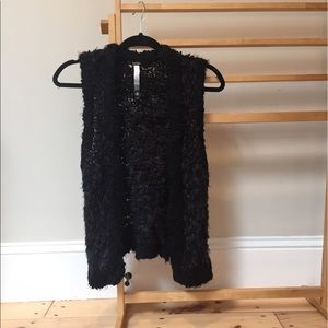 Kenzie Black Fluffy Vest