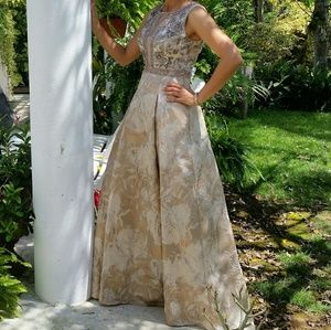 Aidan Mattox Beaded Floral Gown