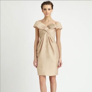 marchessa notte jacquered cocktail dress sz0