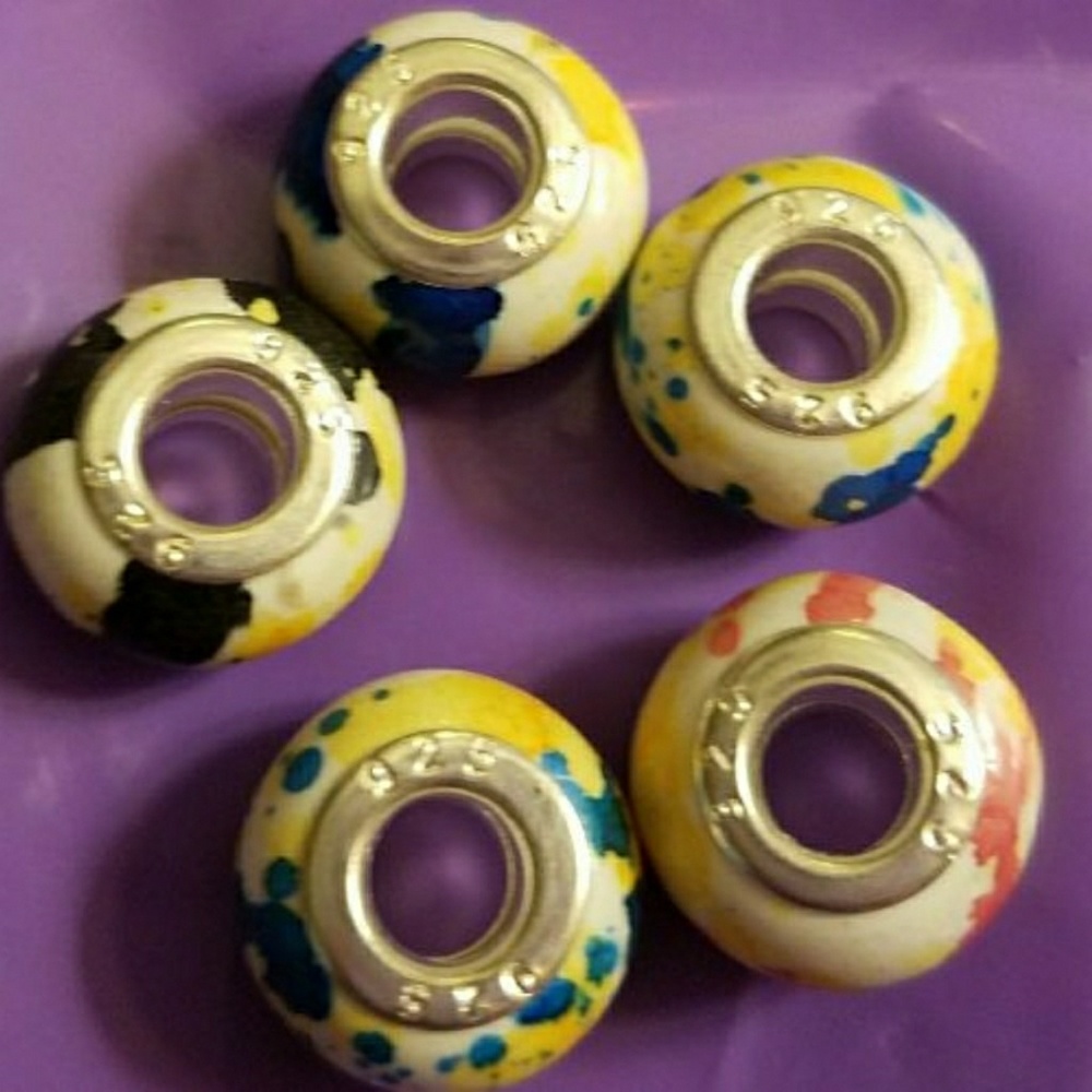 5 Real 925 silver charm beads for bracelet