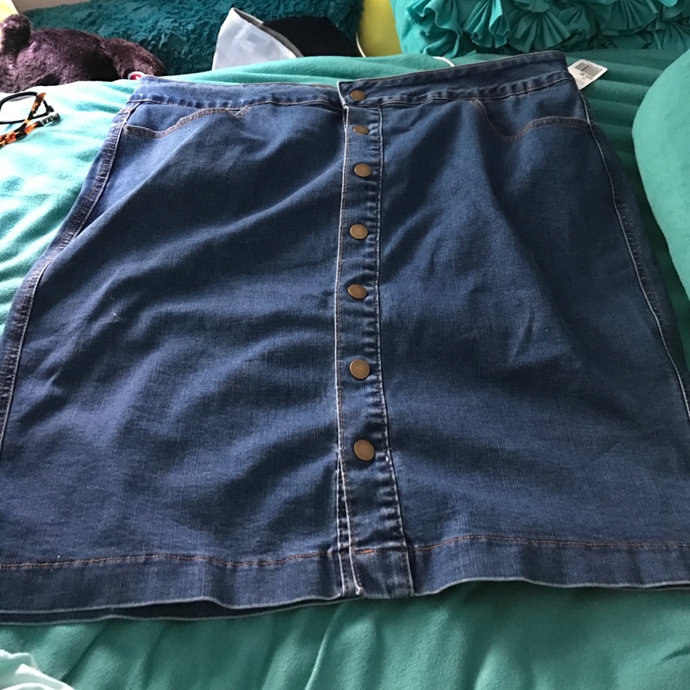 Button Down Jean Skirt