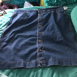 Button Down Jean Skirt