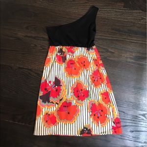 Judith March one shoulder floral dress, sz small