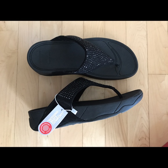 Fit Flop Shoes - Fit Flop black jewel, leather top