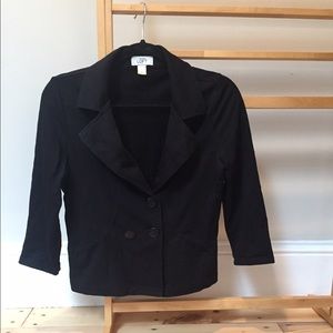 Black Button Jersey Blazer