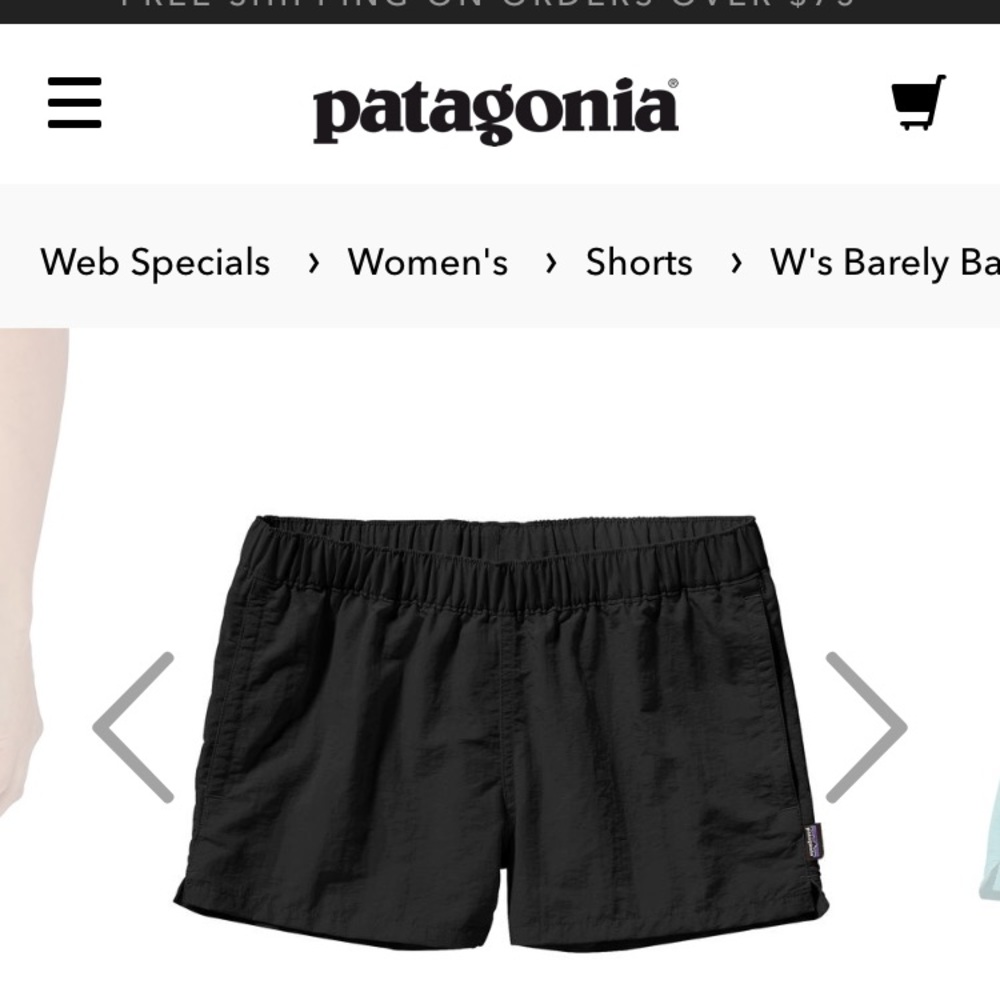 Barely baggies size S Patagonia