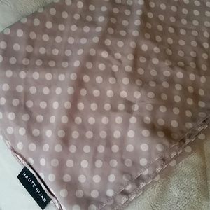 Pale nude-blush pink polka dot square scarf