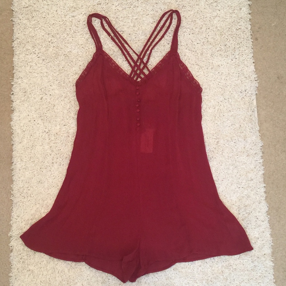 NWT Rust/Brick Red colored romper