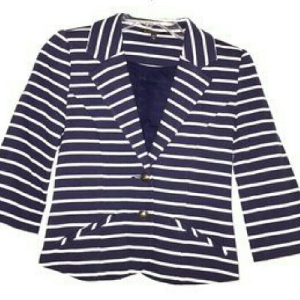 Striped knit blazer