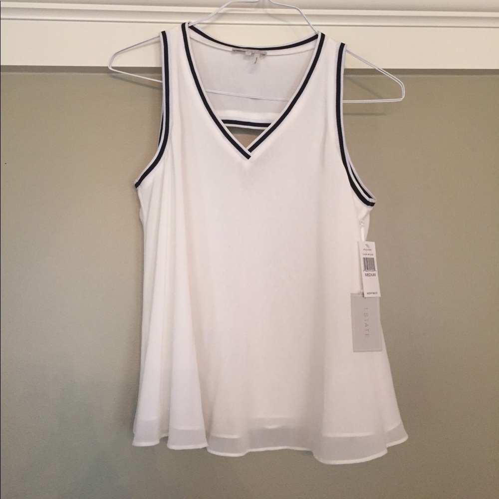 nordstrom 1 state White Tank Black Flowy