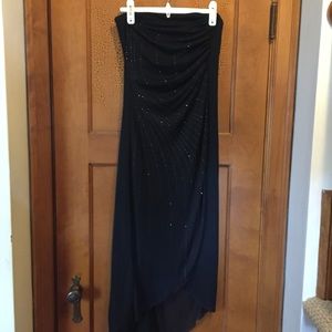 Black strapless cocktail dress