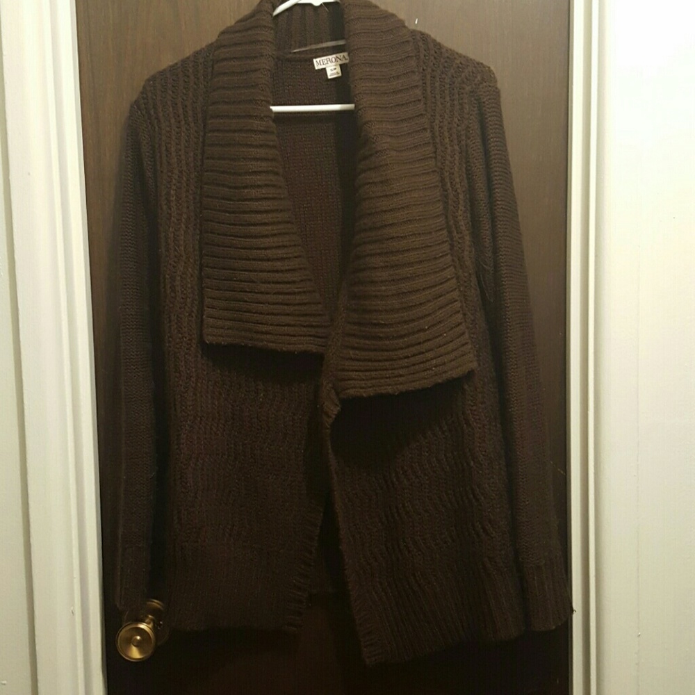 Merona long dark brown cardigan