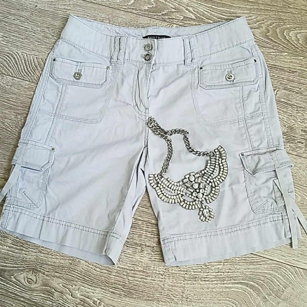 White House Black Market light grey shorts