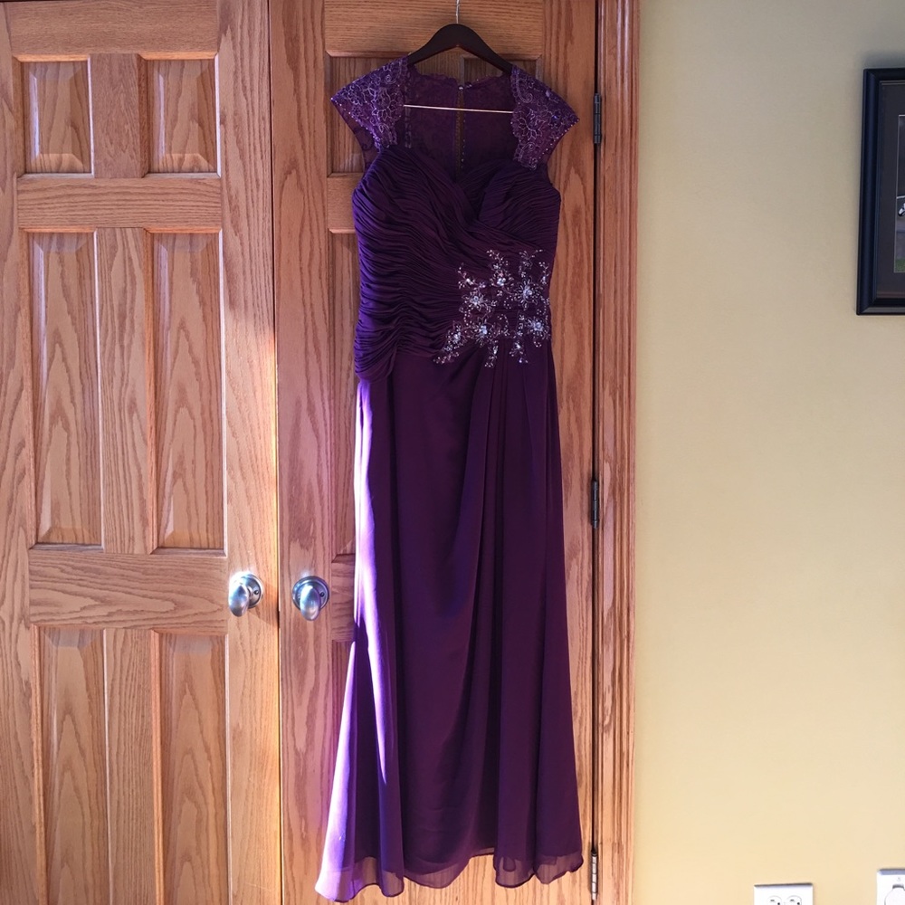 Designer Caterina long wine-colored dress.
