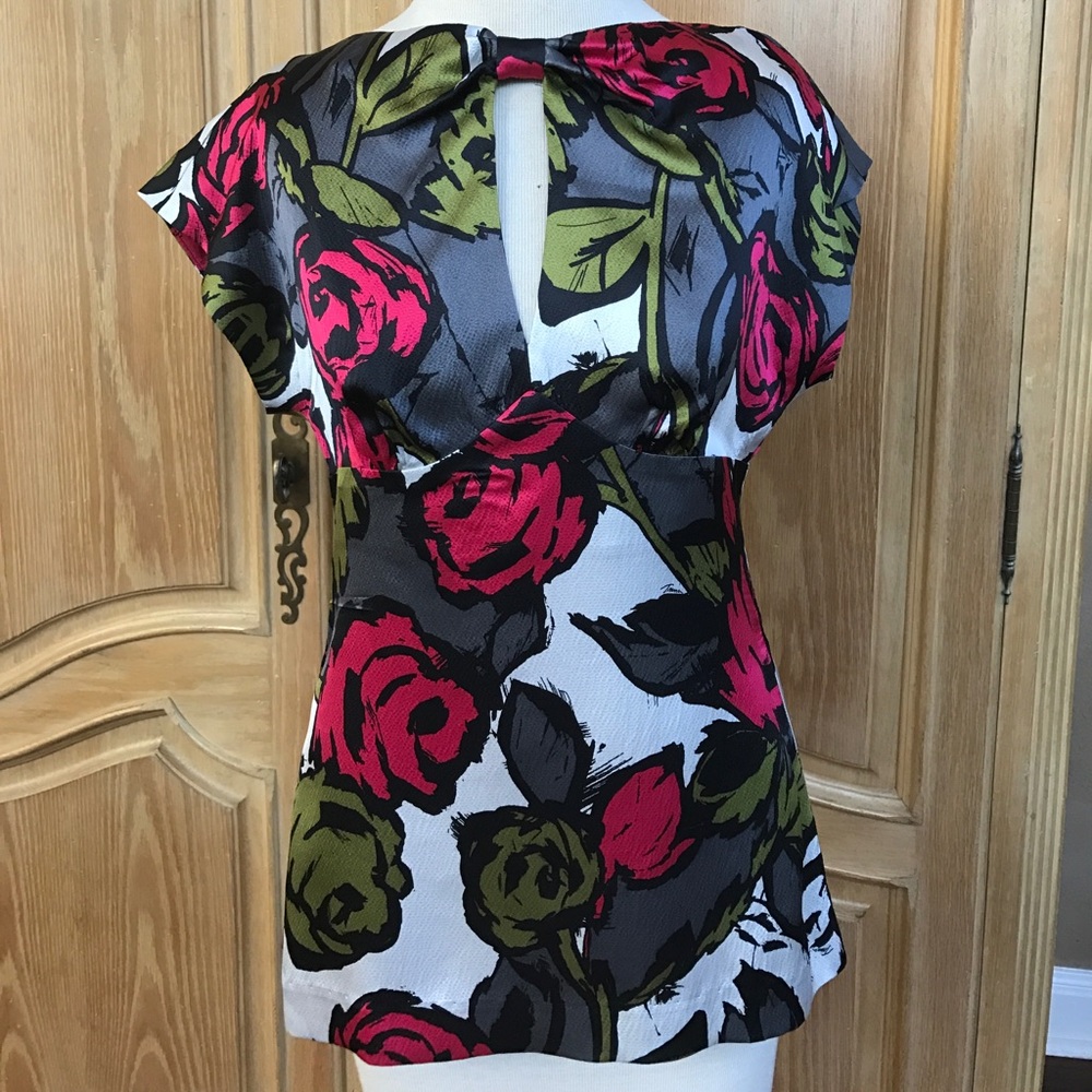 Trina Turk Graphic Print Silk Top