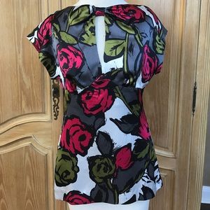 Trina Turk Graphic Print Silk Top