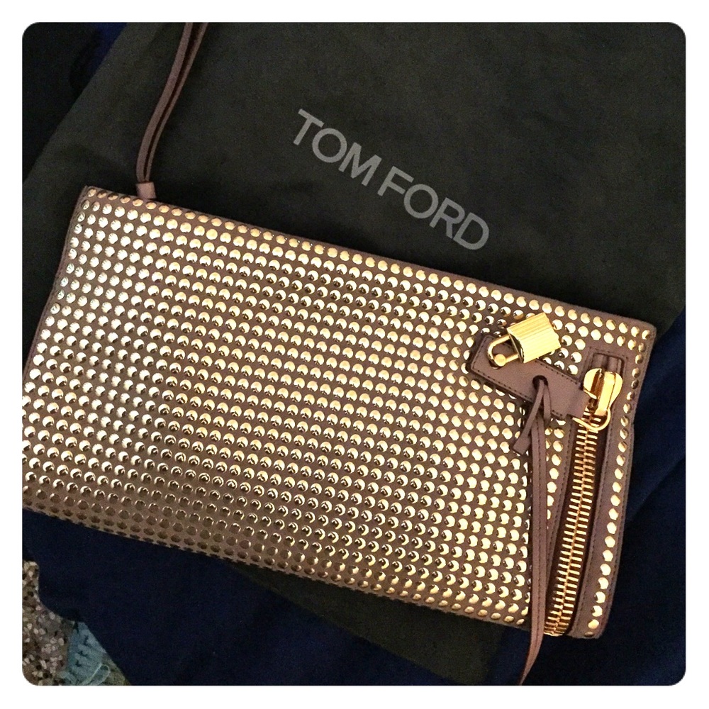 Tom Ford Alix Suede Studded Hand Bag