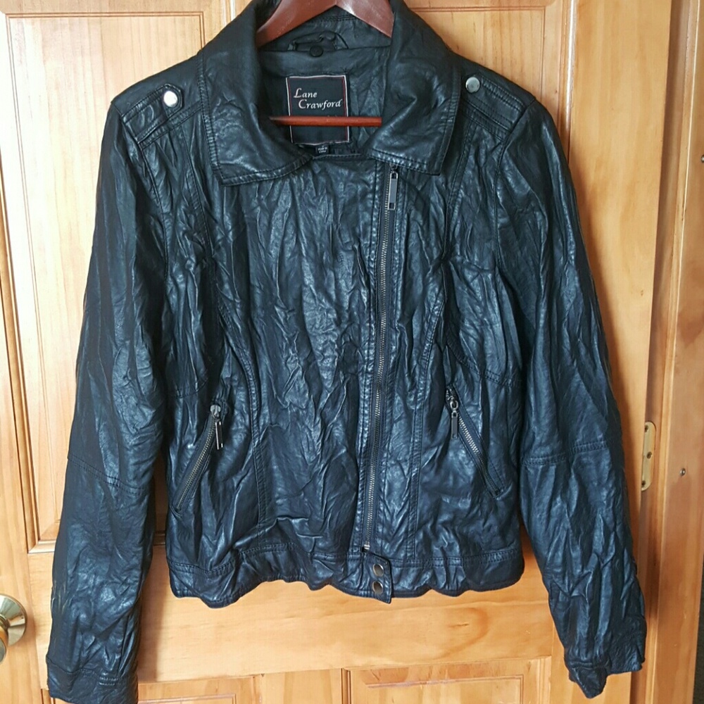 Lane Crawford Wrinkled faux leather jacket