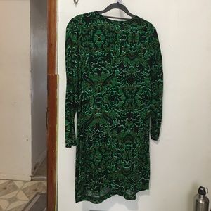 H&M green scroll gorgeous print dress.