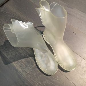 Clear rain boots