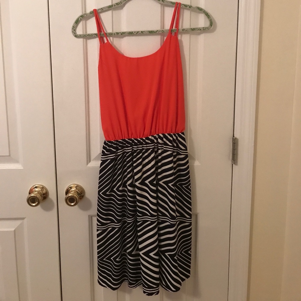 Orange and black dress