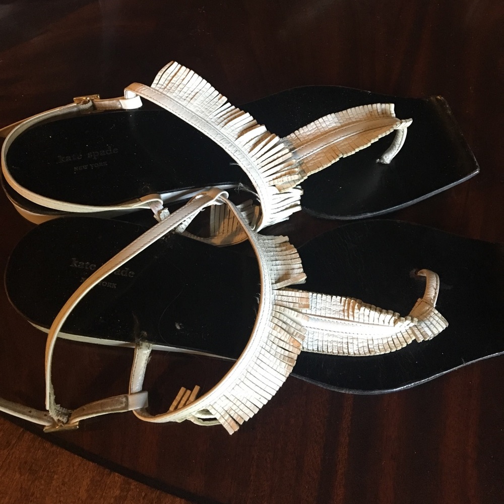 Kate Spade White Sandals- size 10