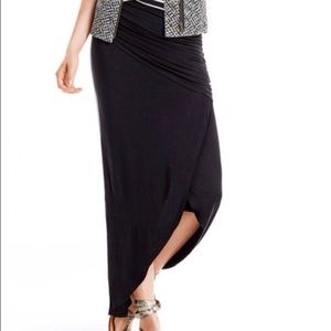 CABI Black RUNAROUND Ruched Maxi SKIRT- XS