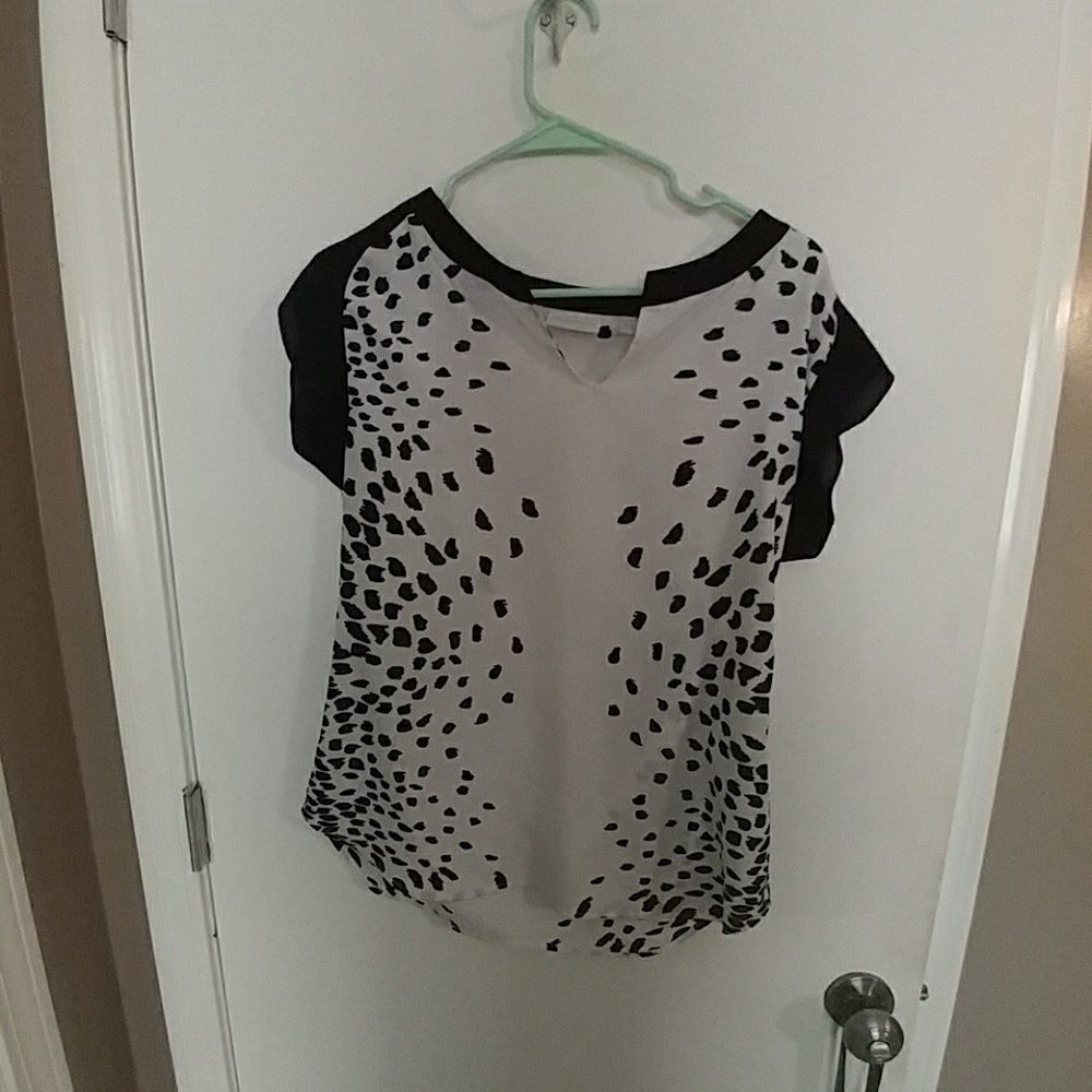 Black and white blouse