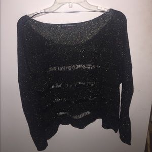 See through metallic off shoulder top