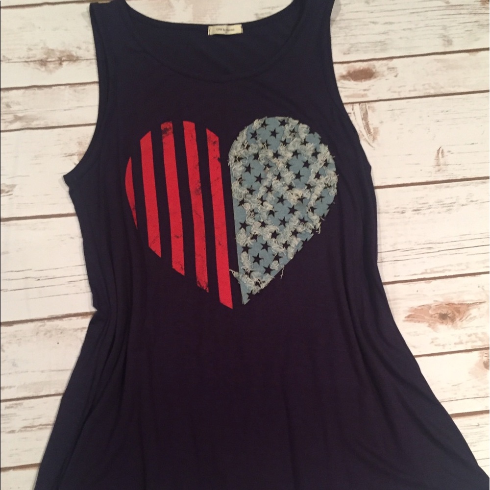 American Flag Heart Tank