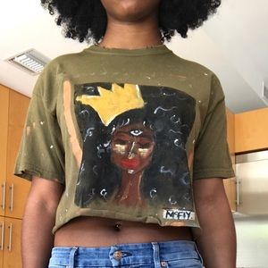 Hand painted crop tee