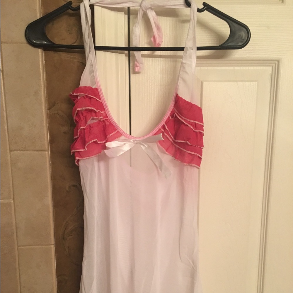 Pink and white nighty size M
