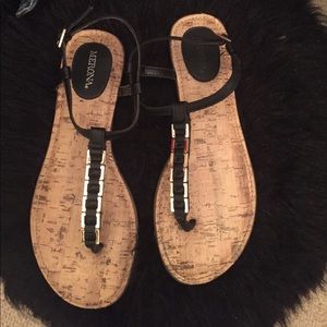 Cute black and gold sandals