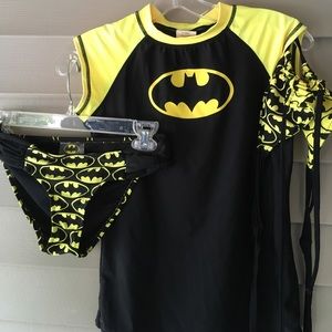 Hot Topic Batman String Bikini & Rash-guard Top