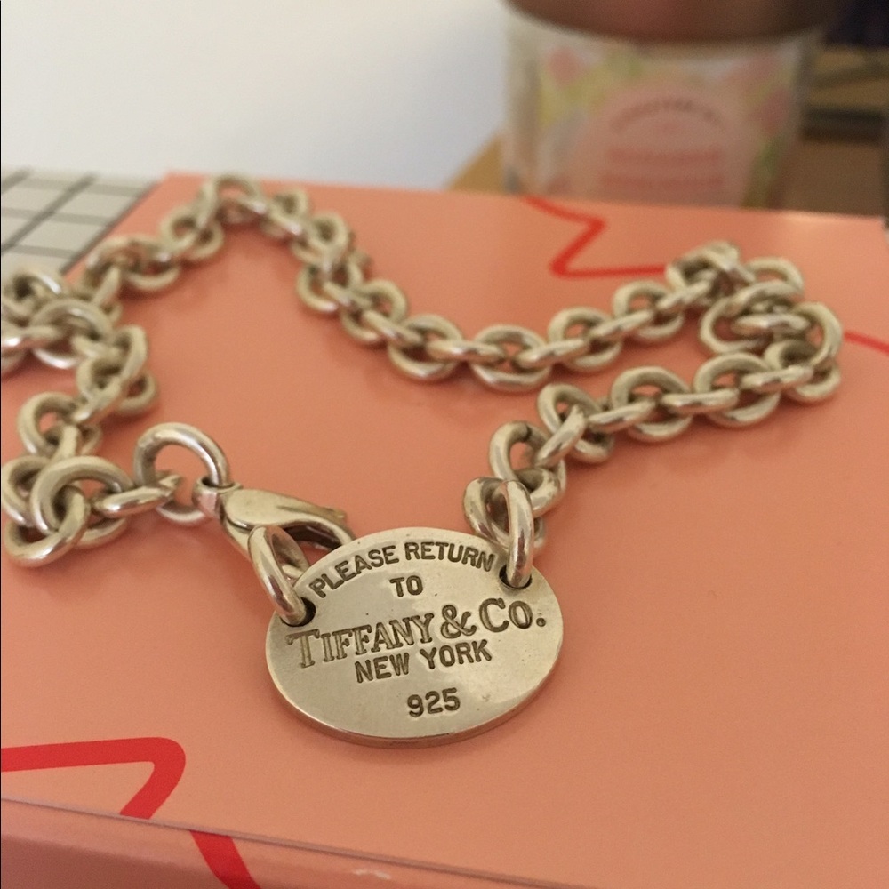 Sterling Silver Tiffany's dog-tag necklace