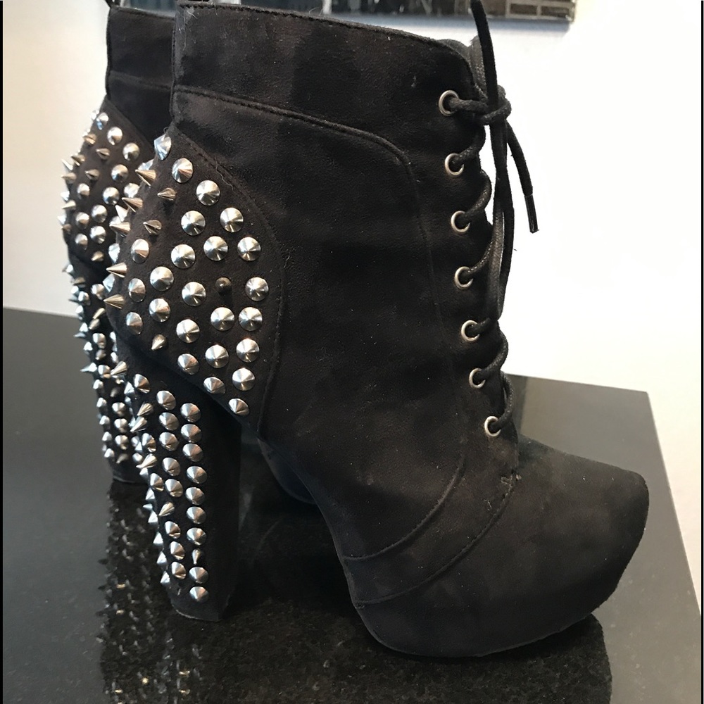 Black Spike Heels