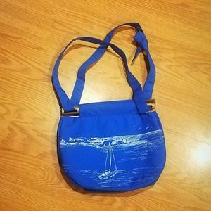 Vintage 1970's cotton Sailboat purse