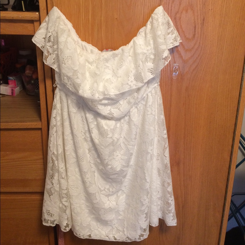 White Lace Off The Shoulder Dress