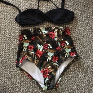 UO palm tree high waisted bikini bottom