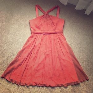 Coral Chiffon Halter Dress