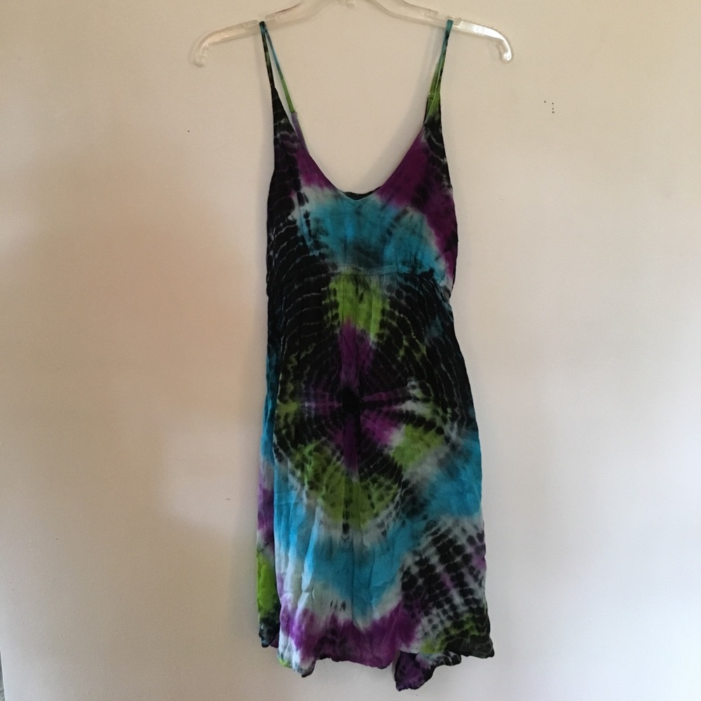 tie dye spaghetti strap dress