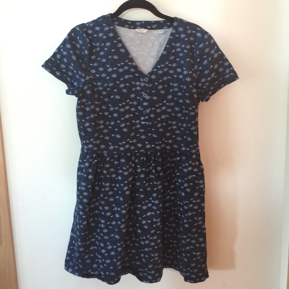 Jack Wills Dress. Size 6. Navy Floral.