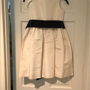 J. Crew flower girl dress - ivory w navy blue sash