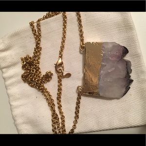 Raw stone gold dipped necklace